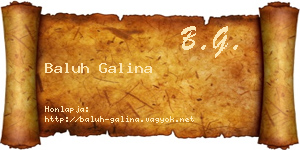 Baluh Galina névjegykártya
